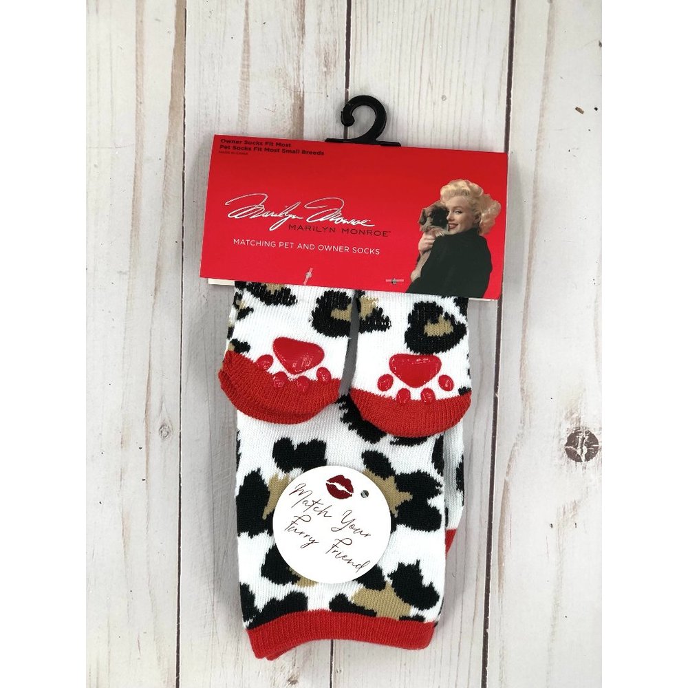 NEW Marilyn Monroe Matching Pet & Owner Leopard Sock Set
